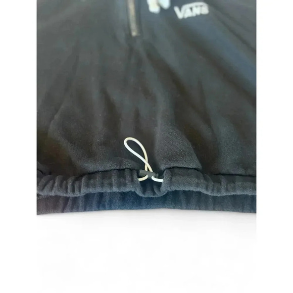Vans Women's Black Cropped Pullover Hoodie Drawstrings Size Medium - Picture 7 of 10